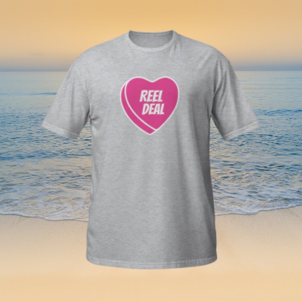 Reel Deal Candy Heart T-Shirt - Heather Grey